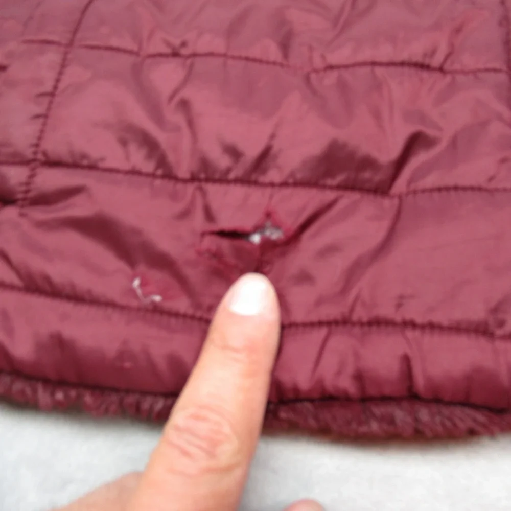 The North Face Jacket Girl Large Maroon Reversible Mossbud Insulated Puffer READ